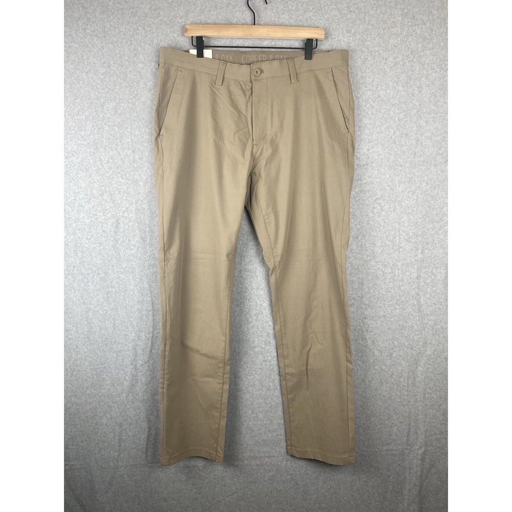 Copper & Oak Supply Co. Men's 36x 32 Khaki Momentum Flat Front Chino PantsNWT